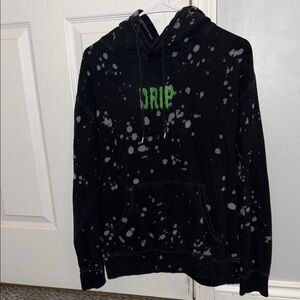 Black Hoodie with Green 'DRIP' Design